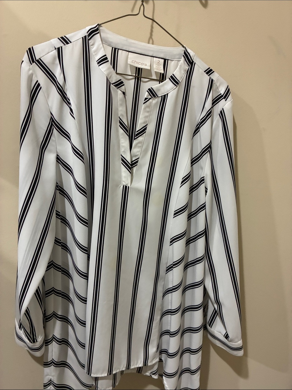 Black and white striped tunic